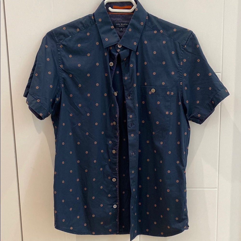 Ted Baker Blue Casual Button Down Shirt with Modern Fit